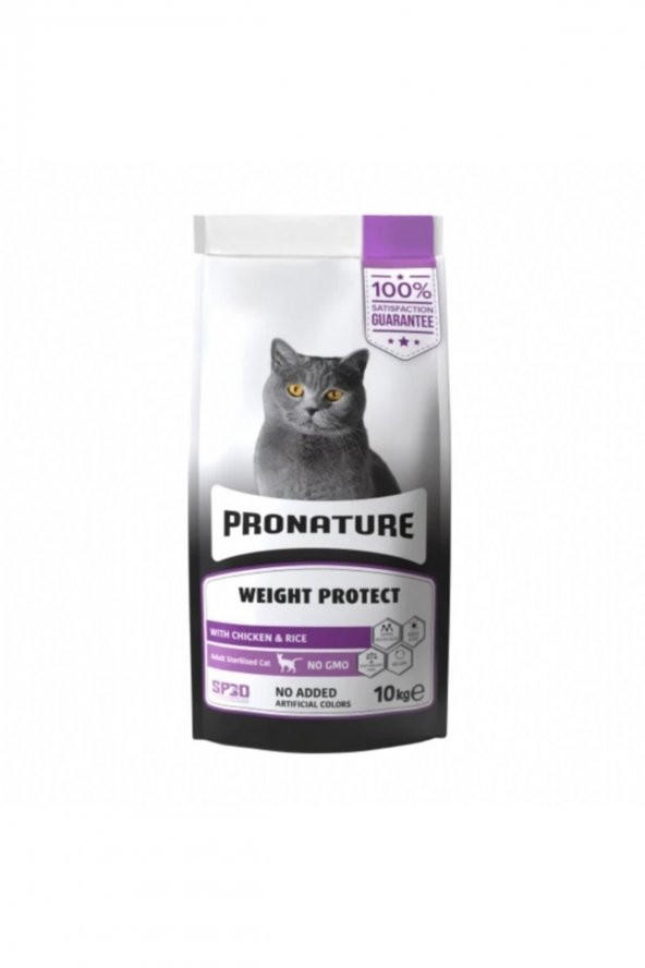 Pronature Kilo Kontrolü için Tavuklu ve Pirinçli Kısırlaştırılmış Yetişkin Kedi Maması 10kg