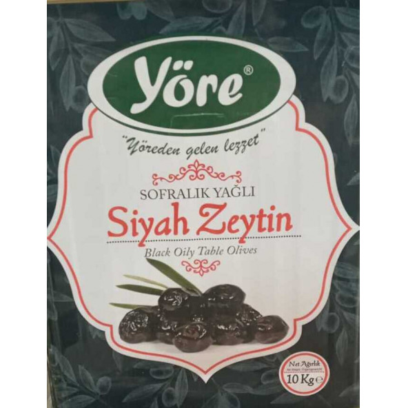 Yöre (ŞAH) Yağlı Sele Siyah Zeytin 10 Kg Teneke 201-230 Kb