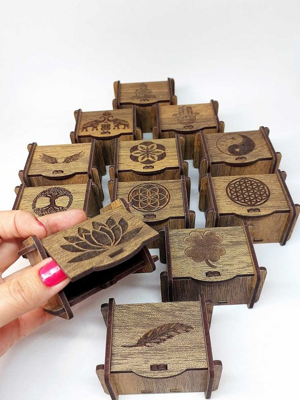 Değerli Taş - Pandül & Takı Saklama Hediye Kutusu Küçük Boy 12li set