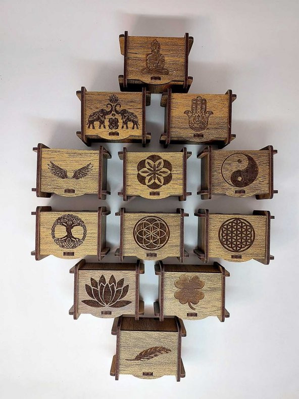 Değerli Taş - Pandül & Takı Saklama Hediye Kutusu Küçük Boy 12li set - 3