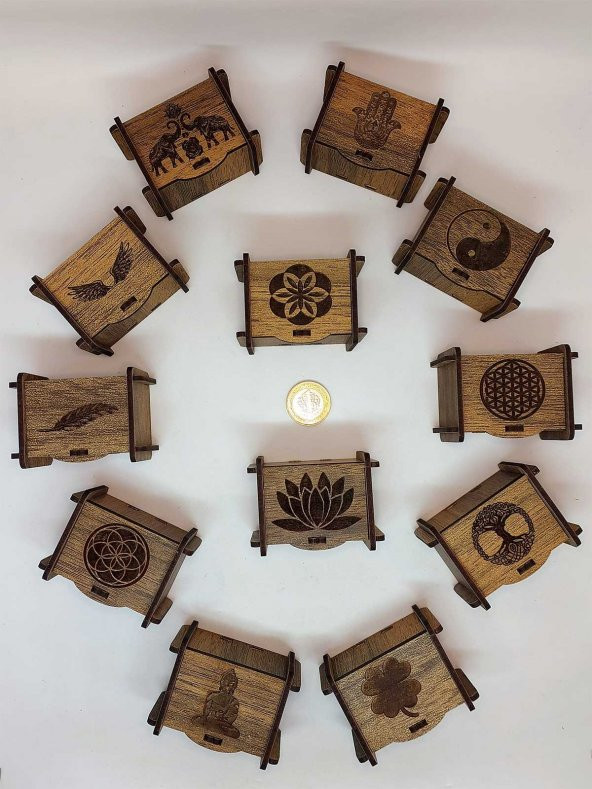 Değerli Taş - Pandül & Takı Saklama Hediye Kutusu Küçük Boy 12li set - 4