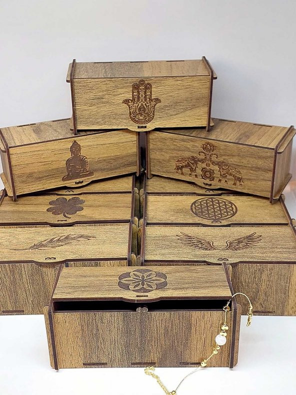 Değerli Taş - Pandül & Takı Saklama Hediye Kutusu Kalem Boy 12li set - 4