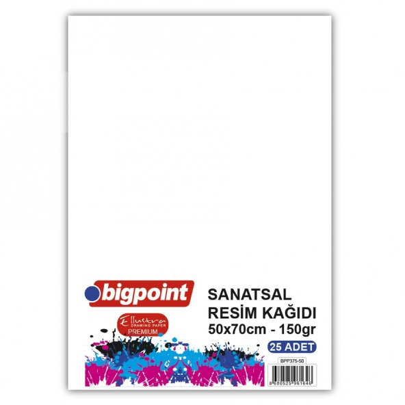 Bigpoint Sanatsal Resim Kağıdı 135 Gram 50x70cm - 10 Yaprak x 2 Adet - 1