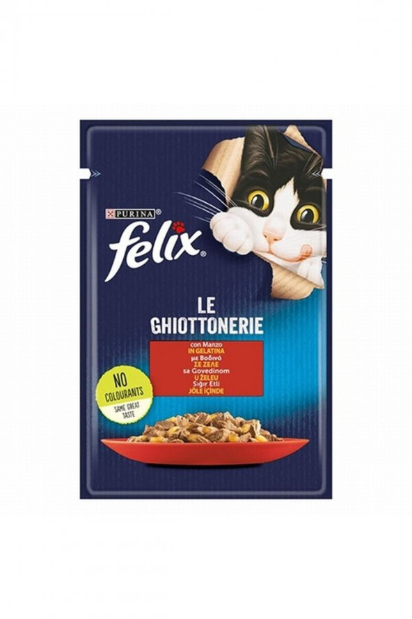 Felix Jöle İçinde Sığır Etli Yetişkin Kedi Konservesi  26 Adet 85 gr