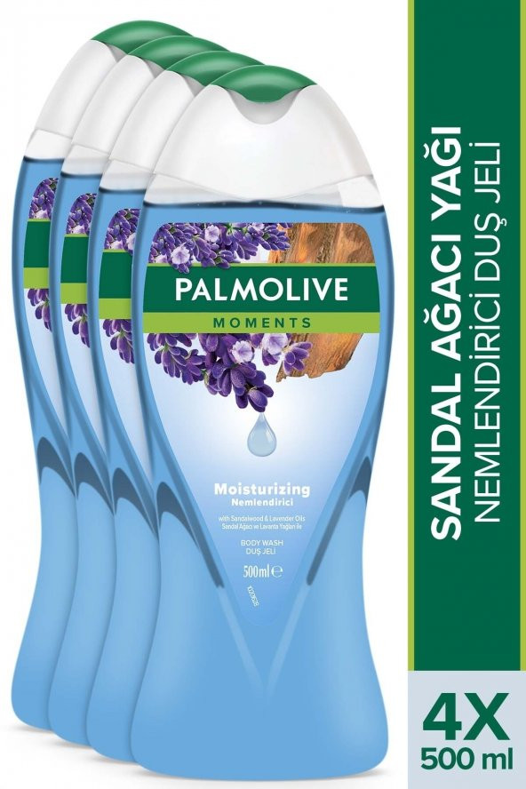 Palmolive Moments Sandal Ağacı Ve Lavanta Yağları Ile Nemlendirici Banyo Ve Duş Jeli 500 ml X 4 Adet