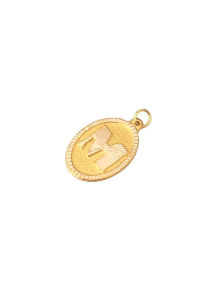 14 Ayar Altın M Harf Kolye - 2