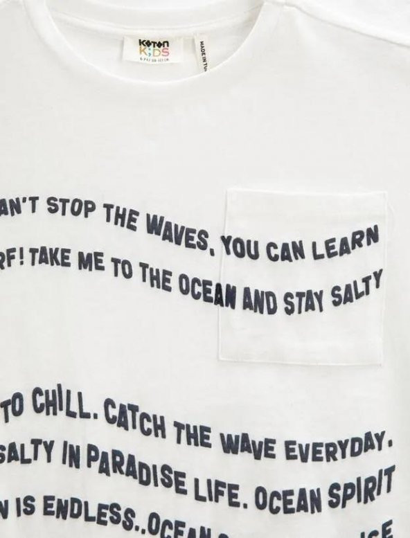 Koton Erkek Çocuk Tişört Baskılı Kısa Kollu Bisiklet Yaka Cepli - 4