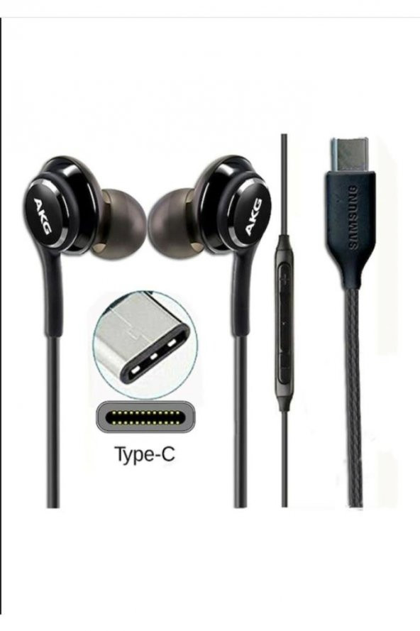 Samsung Gri Kulaklık Typec Kulak Içi Kulaklıklar Mikrofon Ile Kablolu Galaxy S22 S21 S20 Not 20