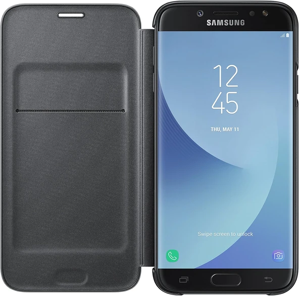 Samsung Galaxy J7 Pro 2017 Wallet Cüzdan Kılıf, Siyah EF-WJ730C