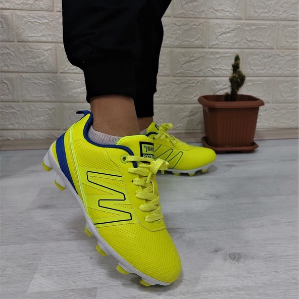 Jump 28843 Sarı-Lacivert Krampon Çim Saha Çocuk Futbol Ayakkabı - 4