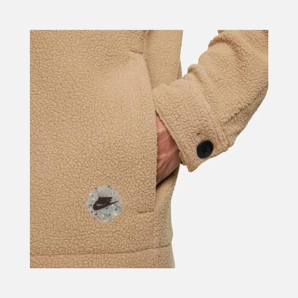 Nike Oduncu Gömlek Sportswear Sport Utility Sherpa Full-Length Button Erkek Kahverengi Ceket OVERSİZE GENİŞ KALIP NORMAL BEDENİNİZDEN BİR BEDEN KÜÇÜK TERCİH EDİNİZ DZ5437-258 - Resim 5