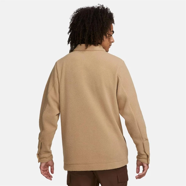 Nike Oduncu Gömlek Sportswear Sport Utility Sherpa Full-Length Button Erkek Kahverengi Ceket OVERSİZE GENİŞ KALIP NORMAL BEDENİNİZDEN BİR BEDEN KÜÇÜK TERCİH EDİNİZ DZ5437-258 - Resim 2