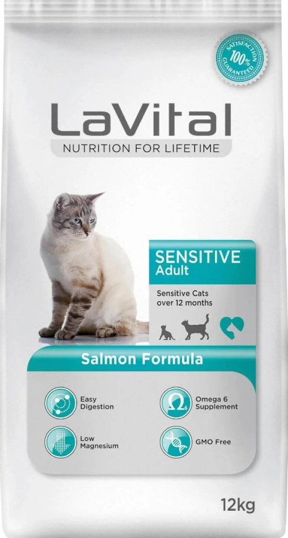 Lavital Somonlu Yetişkin Kuru Kedi Maması 12 Kg