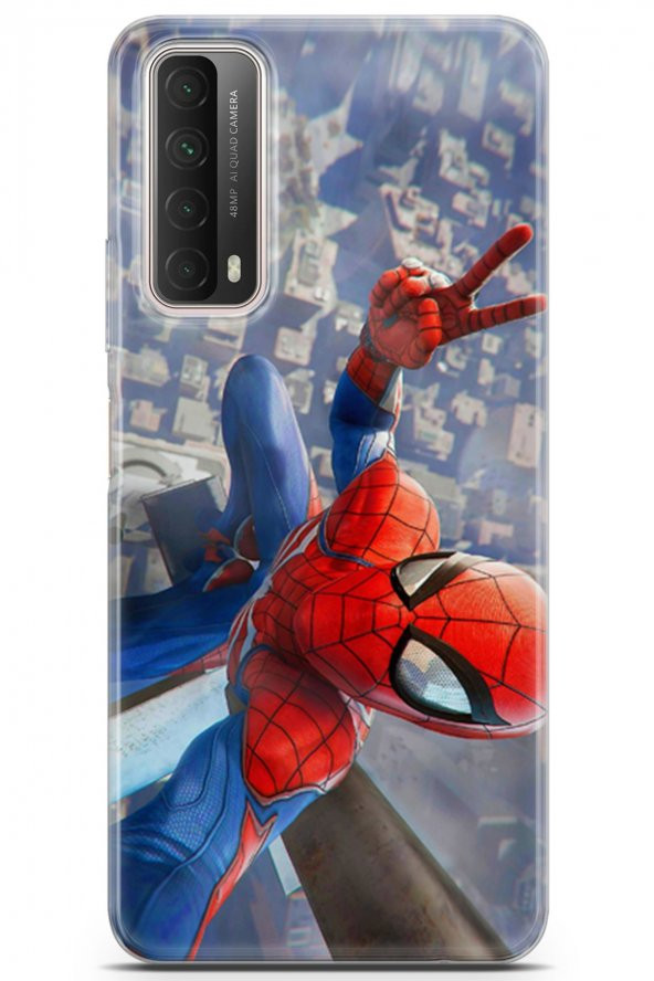 Huawei P Smart 2021 Uyumlu Kılıf Opus 21 Spiderman Tablo Darbe Önleyici Kapak Sunset