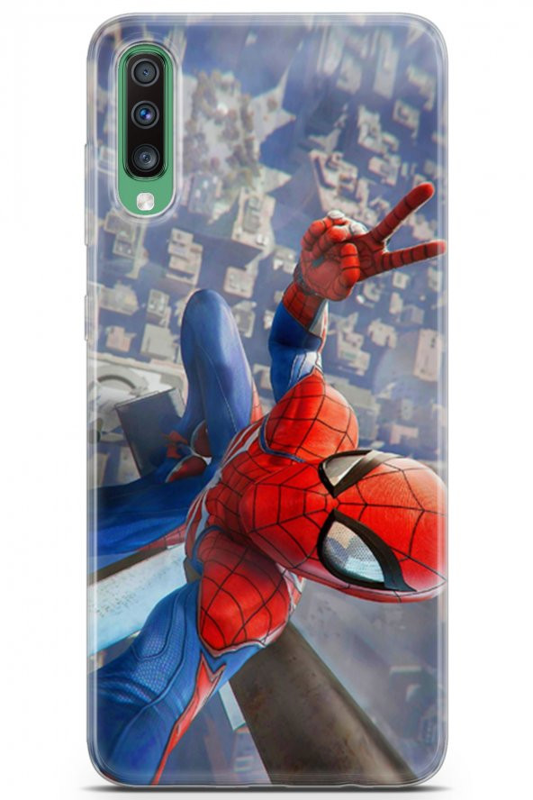 Samsung Galaxy A50 Uyumlu Kılıf Opus 21 Spiderman Tablo Darbe Önleyici Kapak Sunset