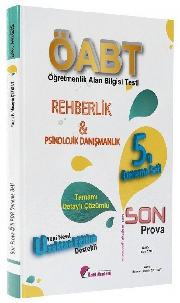 ÖABT Rehberlik Son Prova 5 Deneme Çözümlü Hasan Hüseyin Çetinay Yekta Özdil Akademi