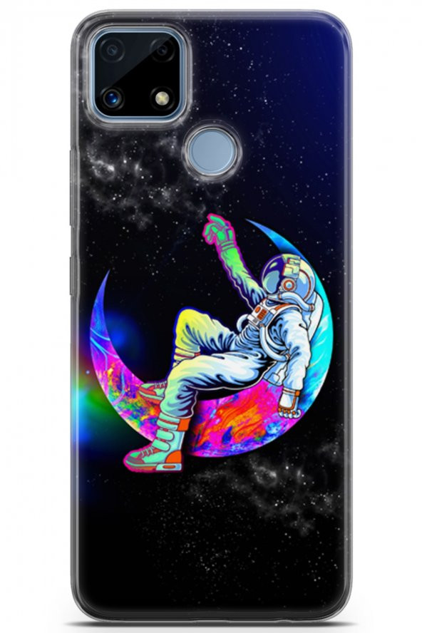 Realme C25 Uyumlu Kılıf Opus 11 Astronot ve Uzay 4K Baskılı Kılıf Fall - 1
