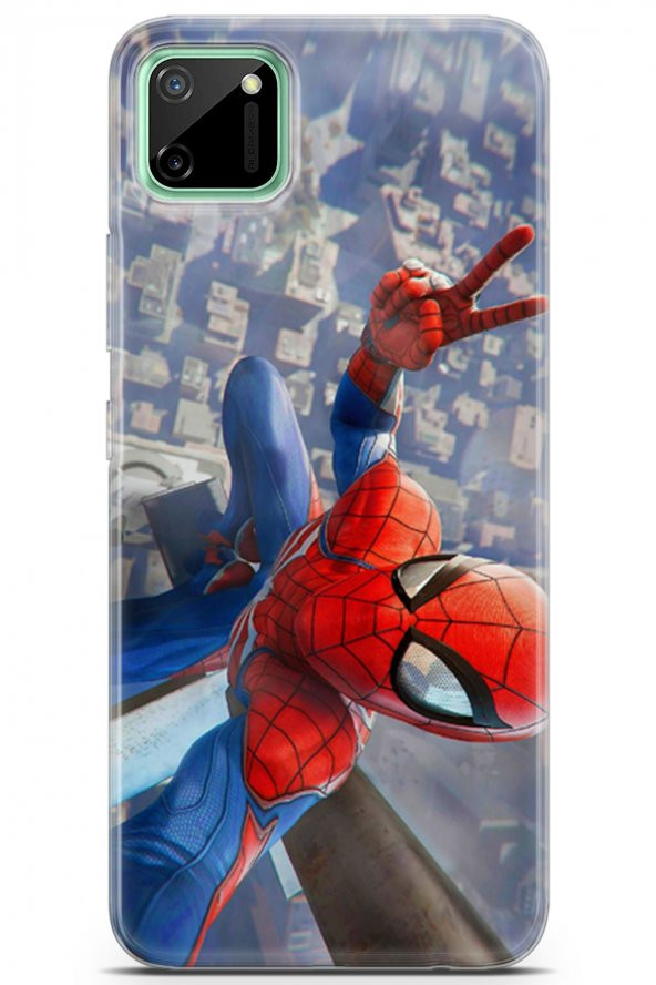 Realme C11 Uyumlu Kılıf Opus 21 Spiderman Tablo Darbe Önleyici Kapak Sunset