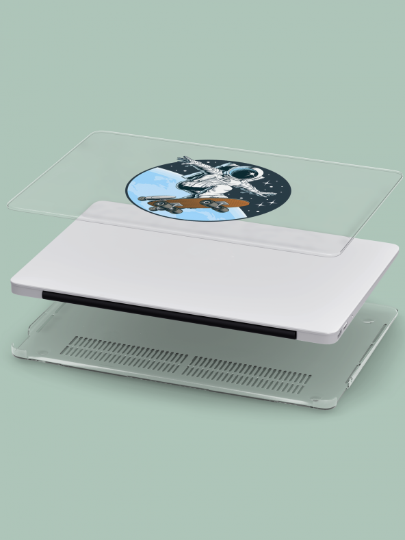 Macbook Pro (M2) Uyumlu Kılıf 13 inç A2251-A2686 Mac06 Şeffaf Sert PVC Kaykay Spor