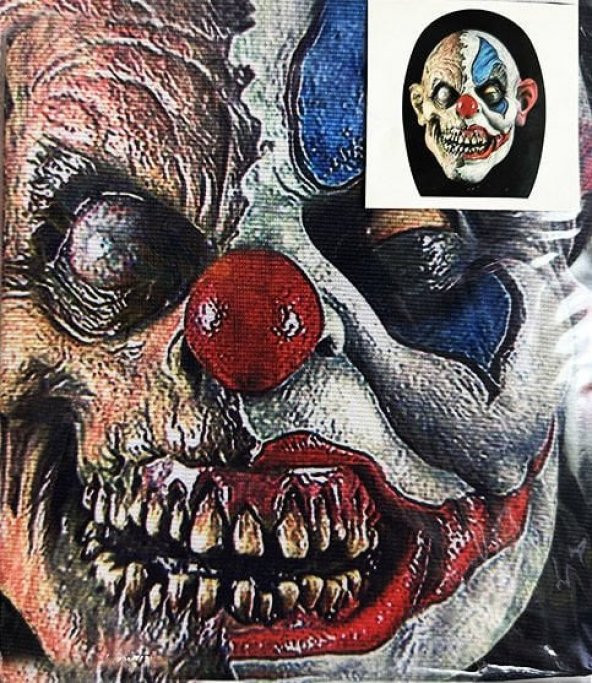 Yüze Yapışan Kafaya Tam Geçmeli Streç Joker Maske Bez Maske Model 1-2 - 1