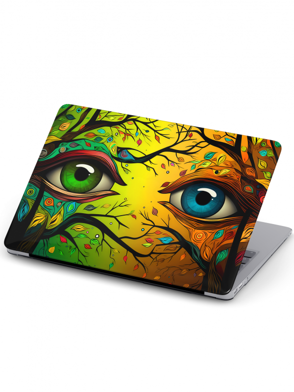 Macbook Pro (M1-M2) Kılıf 13.3 inç A2338-A2289 MacAi28 Şeffaf Notebook Kılıfı Dallar Gözler