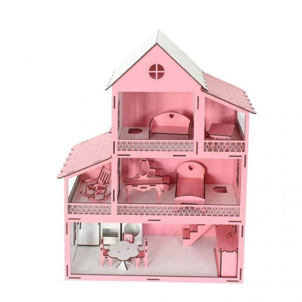 EV10 Okutan 3 Katlı Eşyalı Ev Oyun Seti - Resim 3