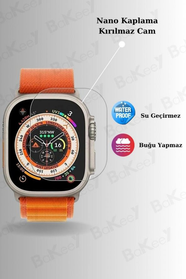 Watch Ultra 7 Kordonlu Watch 8 Ultra Akıllı Saat Kasa Koruyucu Kırılımaz Cam Kulaklık Hediyeli - 4