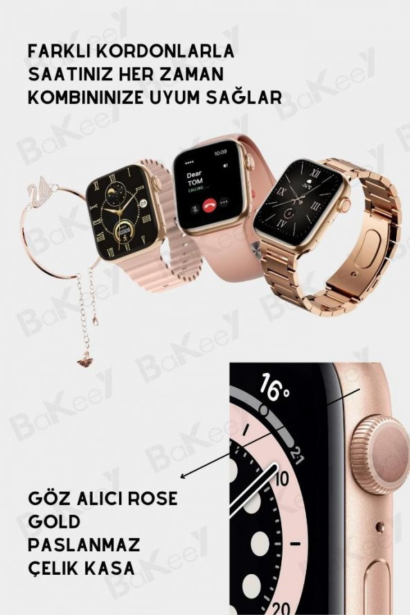 G9 Mini 3 Kordonlu Bileklik Hediyeli Kadın Akıllı Saat Arama Konuşma Siri Akıllı Saatler Watch 8 9 - 2