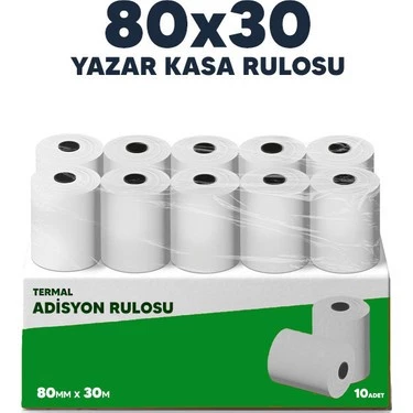 80x30 TERMAL ADİSYON RULO KAĞIT(10 ADET)