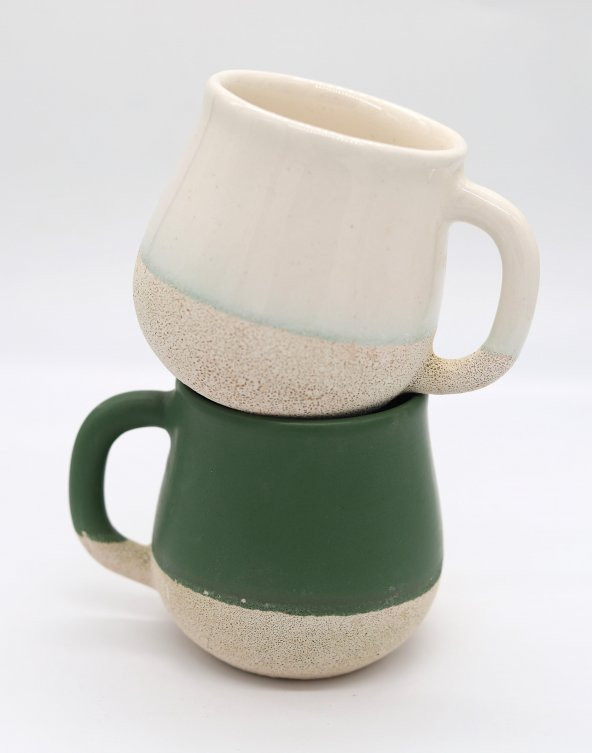 Tardan CLARK Seramik 2li Kupa Seti 400 ml XKREM XMATYEŞİL - 3