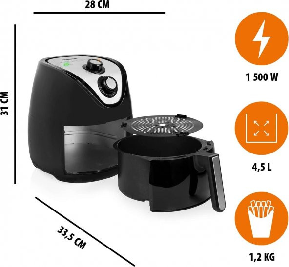 Tristar Airfryer XXL Çok Programlı Fonksiyonlu 1500 W 4,5 Lt  6994 - 2