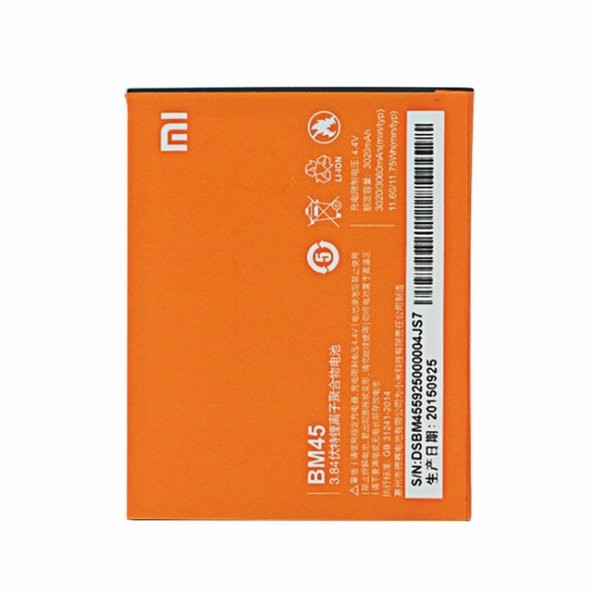 Xiaomi Redmi Note 2Prime Pil Batarya BM45