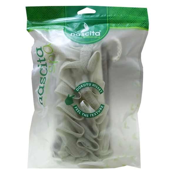 Nascita Spa Kabak Sisal Koton Lifli Uzun Sırt Kesesi 9CM x 21CM - 4