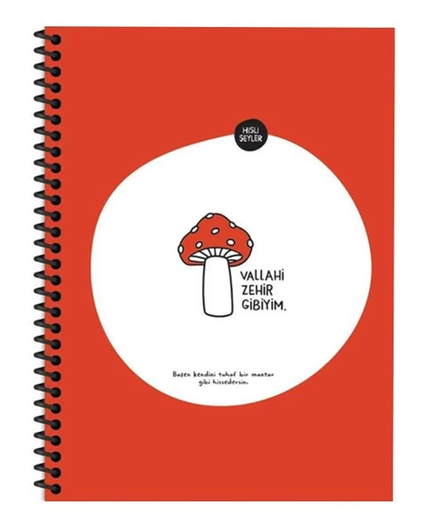 Hisli Şeyler 18,5x25 Spiralli Kareli Defter Vallahi Zehir Gibiyim