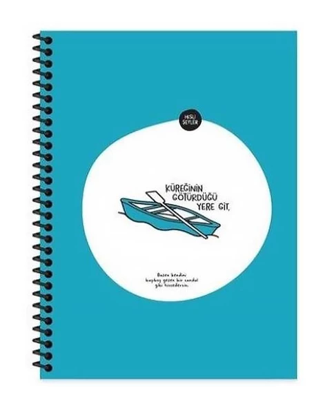 Hisli Şeyler 18,5x25 Spiralli Çizgili Defter Küreğinin Götürdüğü Yere Git