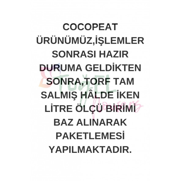 Tuğel Flowers Cocopeat (KATKISIZ VE ELENMİŞ) Hindistan Cevizi Kabuğu Torfu (5 LİTRE) - 2