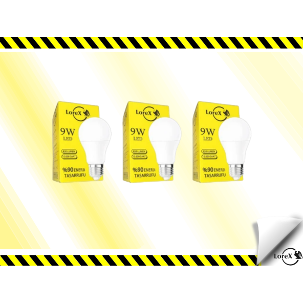 LOREX LR-LA9 3 ADET  LED Ampul , 9W