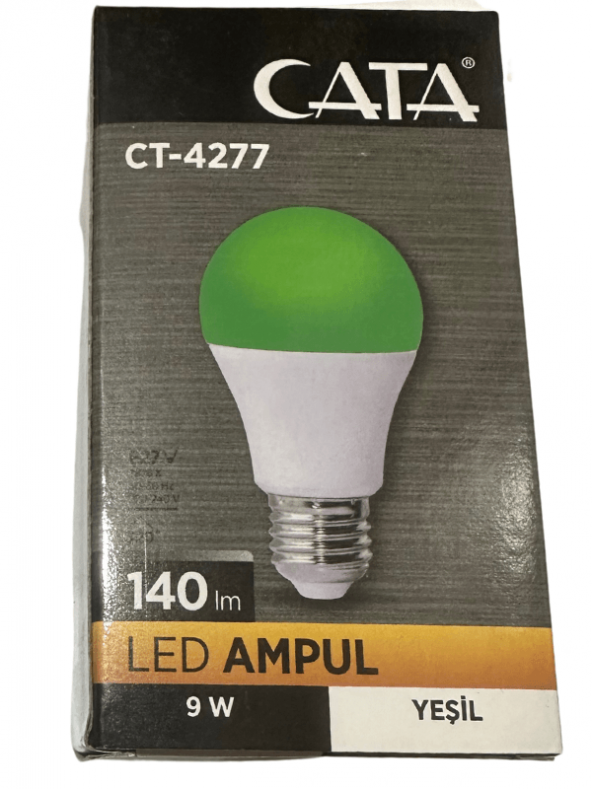 Cata CT-4277 9W 7876K (Yeşil) E27 Duylu Led Ampul (4 Adet)