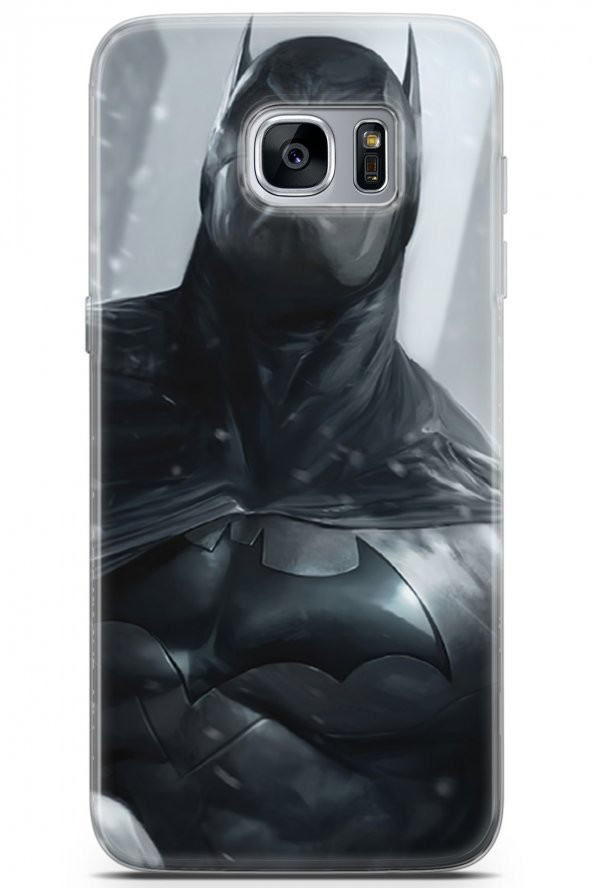 Samsung Galaxy S7 Edge Uyumlu Kılıf Dc 08 Batman DC Baskılı Kılıf Siyah