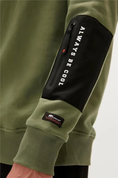 Bad Bear BE COOL CREWNECK Erkek Sweatshirt Yeşil S-XXL - 5