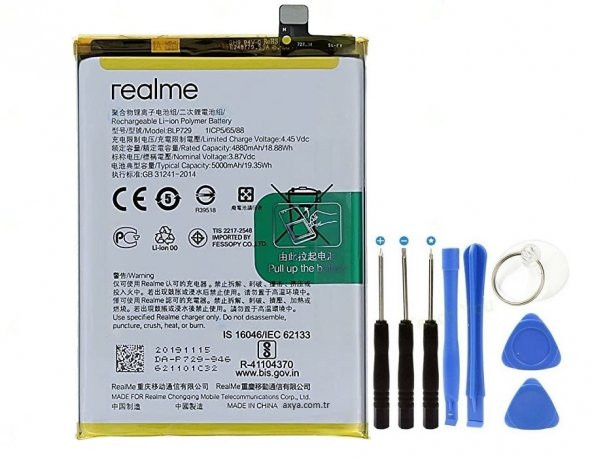 Oppo Realme C21 Pil Batarya BLP729 + Tamir Seti