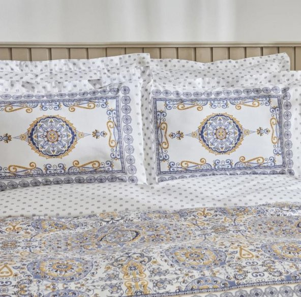 Karaca Home Aprika Mavi %100 Pamuk Tek Kişilik Nevresim Takımı - 3