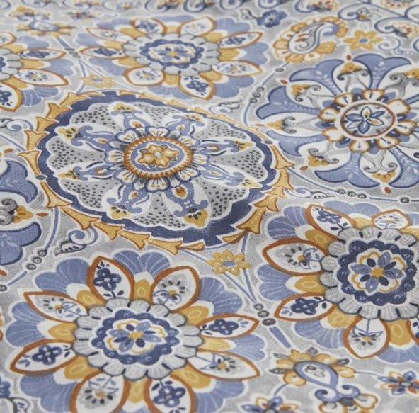 Karaca Home Aprika Mavi %100 Pamuk Tek Kişilik Nevresim Takımı - 6