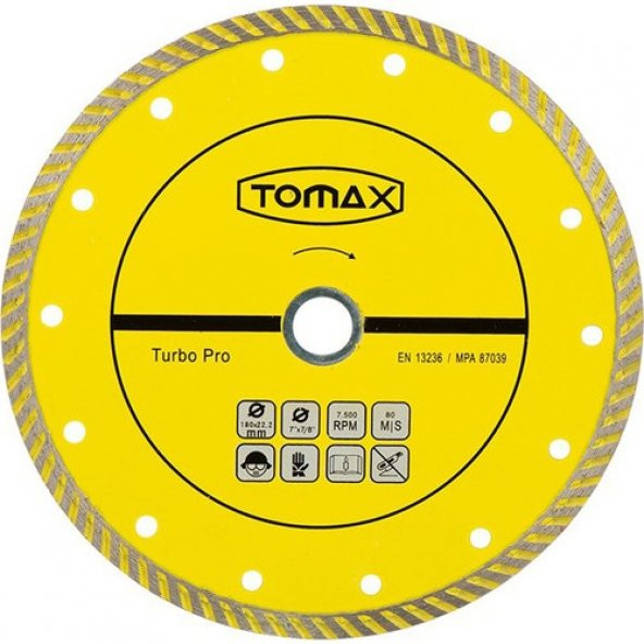Tomax Turbo Pro 115X22.2mm Granit Mermer Taş Beton Fayans Kesici