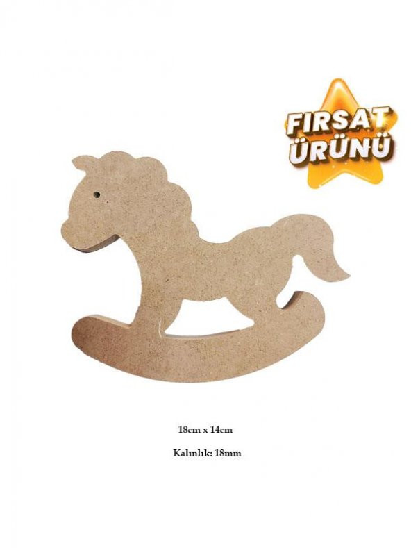 Sallanan Ahşap At Figürü 18x14cm ürün görseli