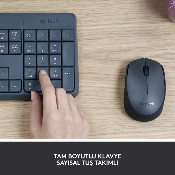 Logitech MK235 KABLOSUZ KLAVYE MOUSE SET - Resim 3