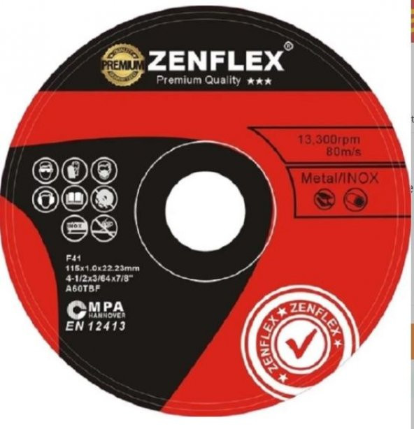 ZENFLEX 115X1 METAL/İNOX KESME TAŞI 10 ADET