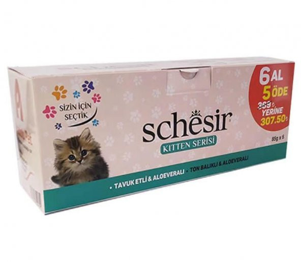 Schesir Yavru Kedi  Konservesi 6 al 5 öde