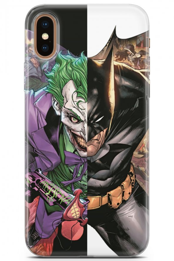 Apple iPhone XS Max Uyumlu Kılıf Dc 14 Batman the Joker Cover Kılıf Turuncu