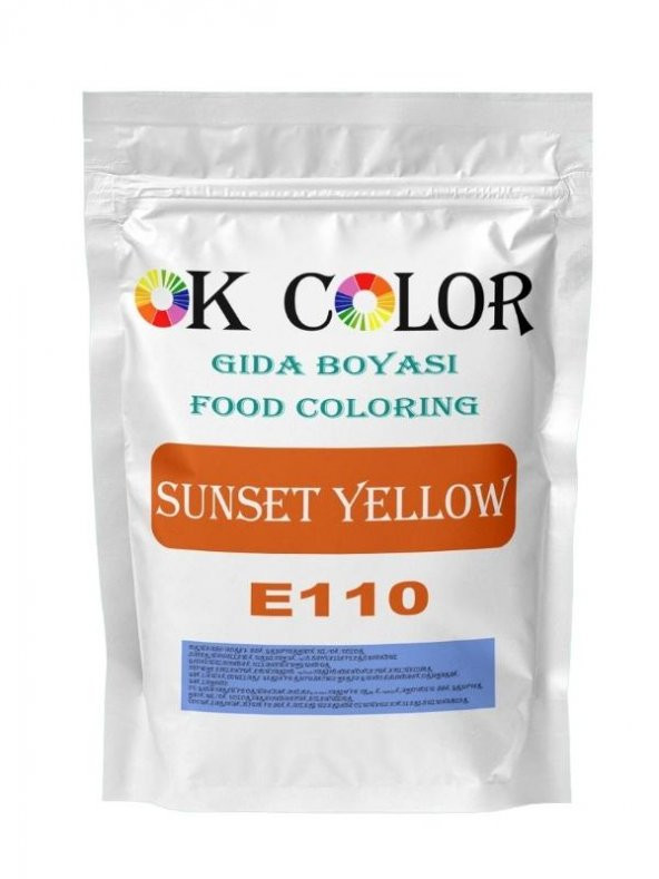 Sunset Yellow E110 Gün Batımı Sarısı Toz Gıda Boyası 100 Gr